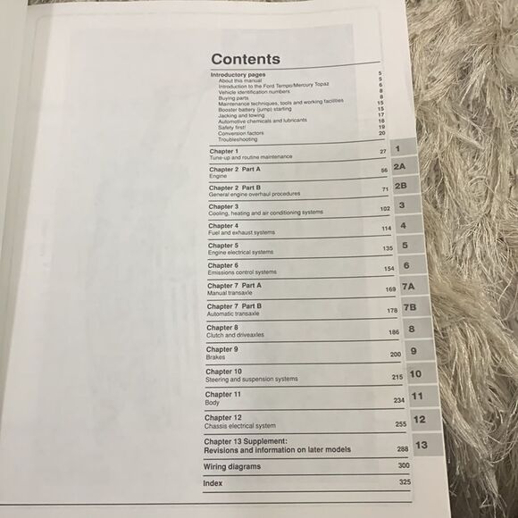 Haynes Repair Manual Ford Tempo & Mercury Topaz 1984-1991 All Gas Engine Models - Picture 11 of 13